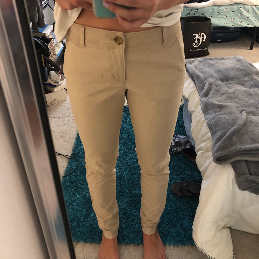 Khaki skinny comfy pants